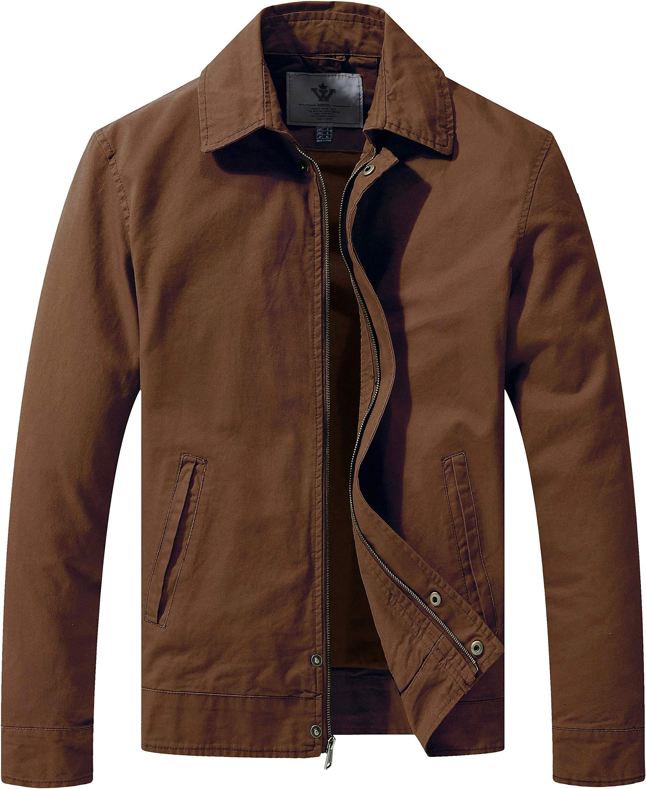 Men's Lightweight Military Cotton Jacket Casual Spring Lapel Work Coat