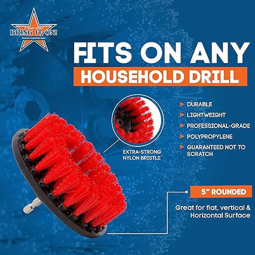 Miniatura 2 de Limpiador de lechada Cepillo plano de 5 pulgadas  Herramienta limpiador de azulejos y lechadas  Accesorio de cepillo de taladro  Depurador de baño y