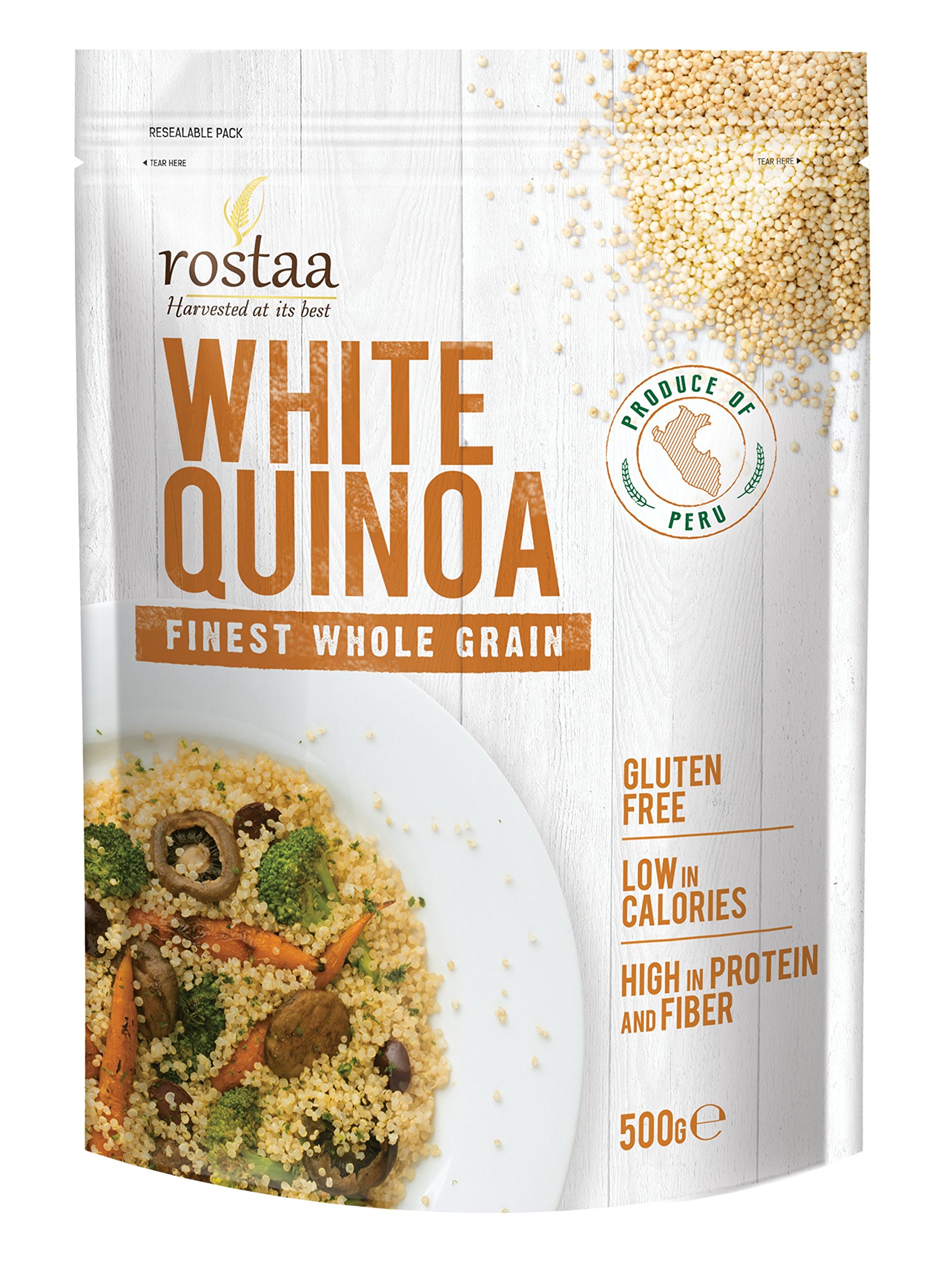 rostaa Peruvian Quinoa, White, 500g (Gluten Free, Non-GMO & Vegan) (0641606975424) (B01IVVGPOO) Amazon Price History, Amazon Price Tracker