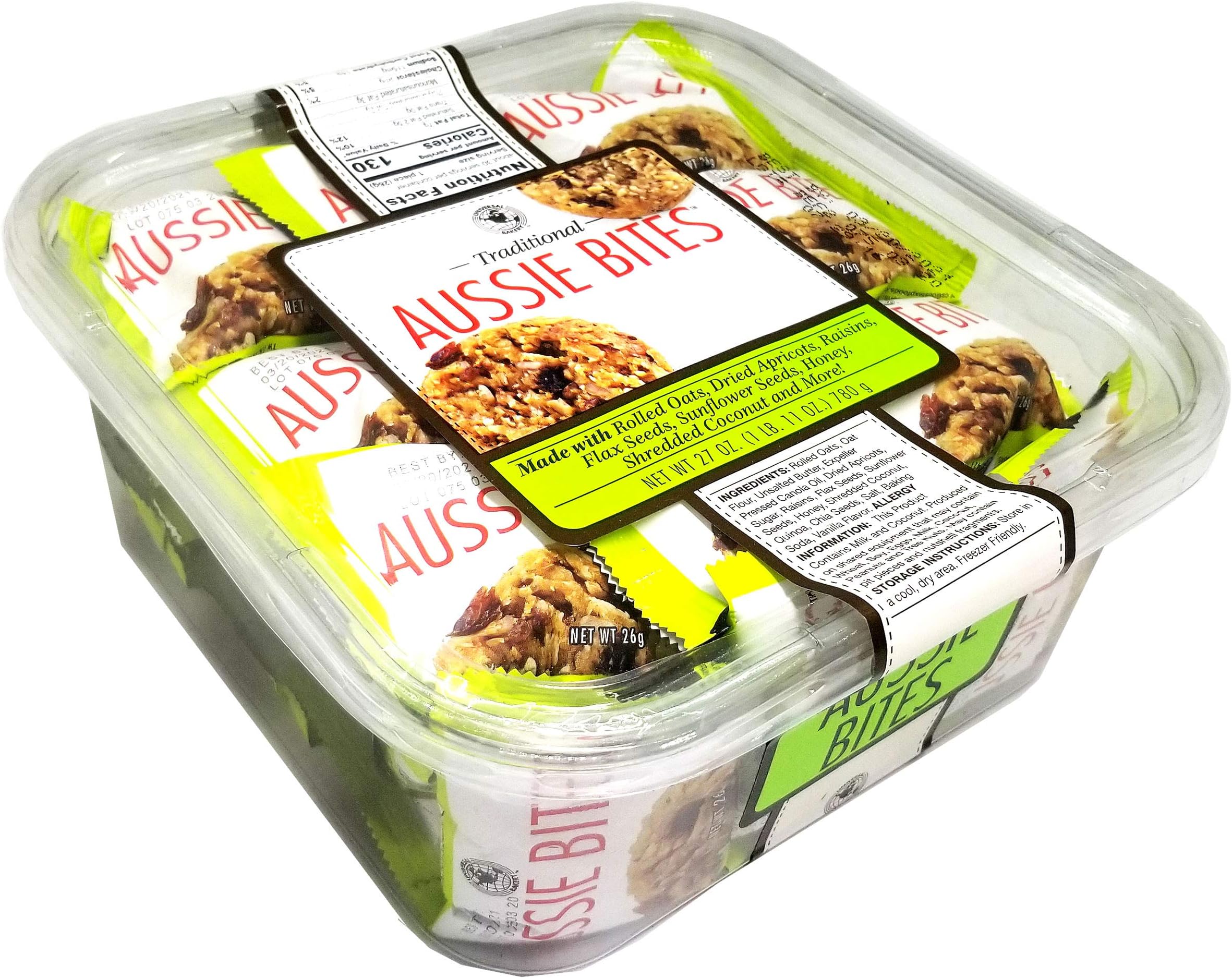 Universal Bakery Traditional Aussie Bites Individually Wrapped 30 Counts 27 Oz.