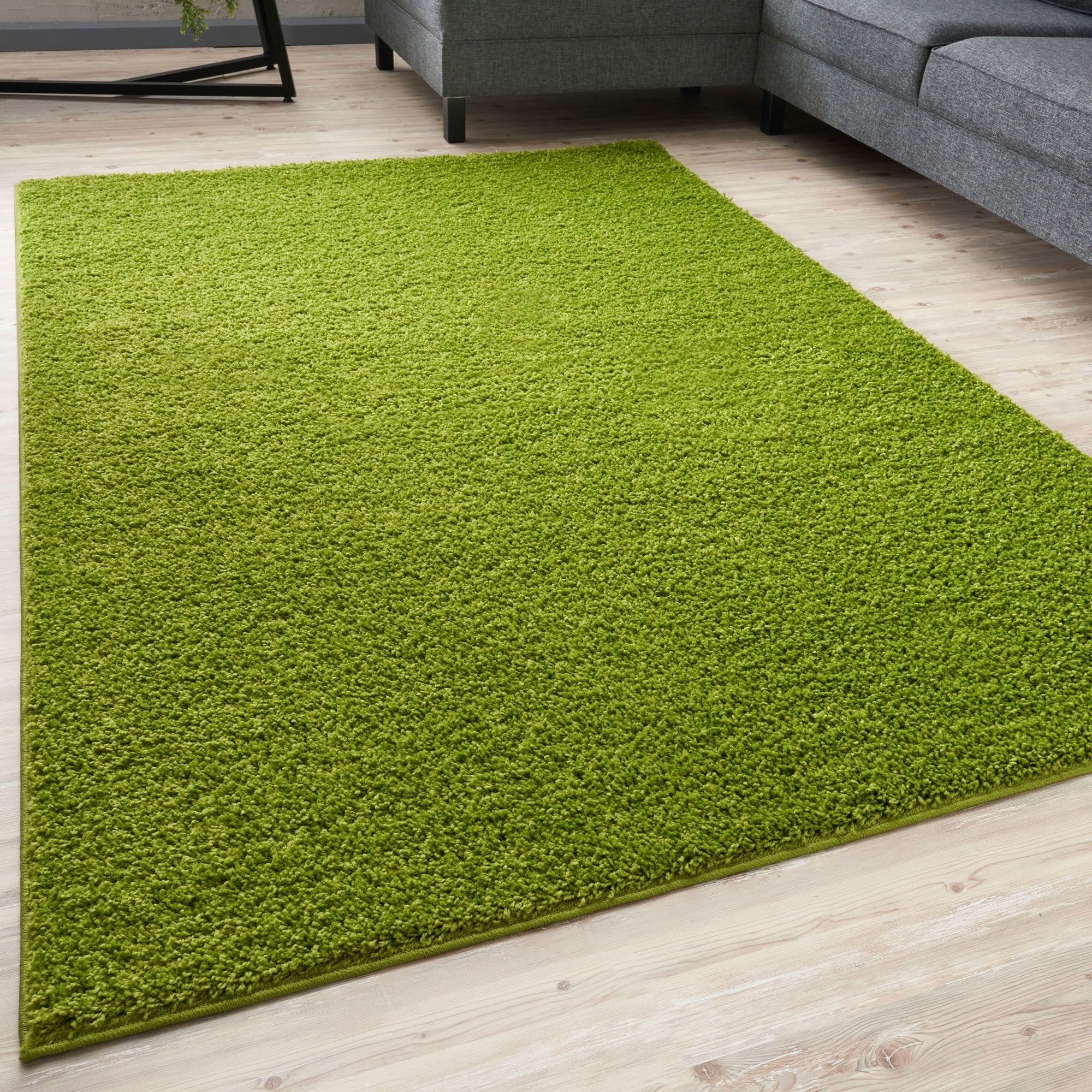THE RUGS Living Room Rug - Shaggy Soft And Elegant Carpets For The Bedrooms And Kitchen, Easy To Clean, Many Different Sizes (240x340 cm, Green)