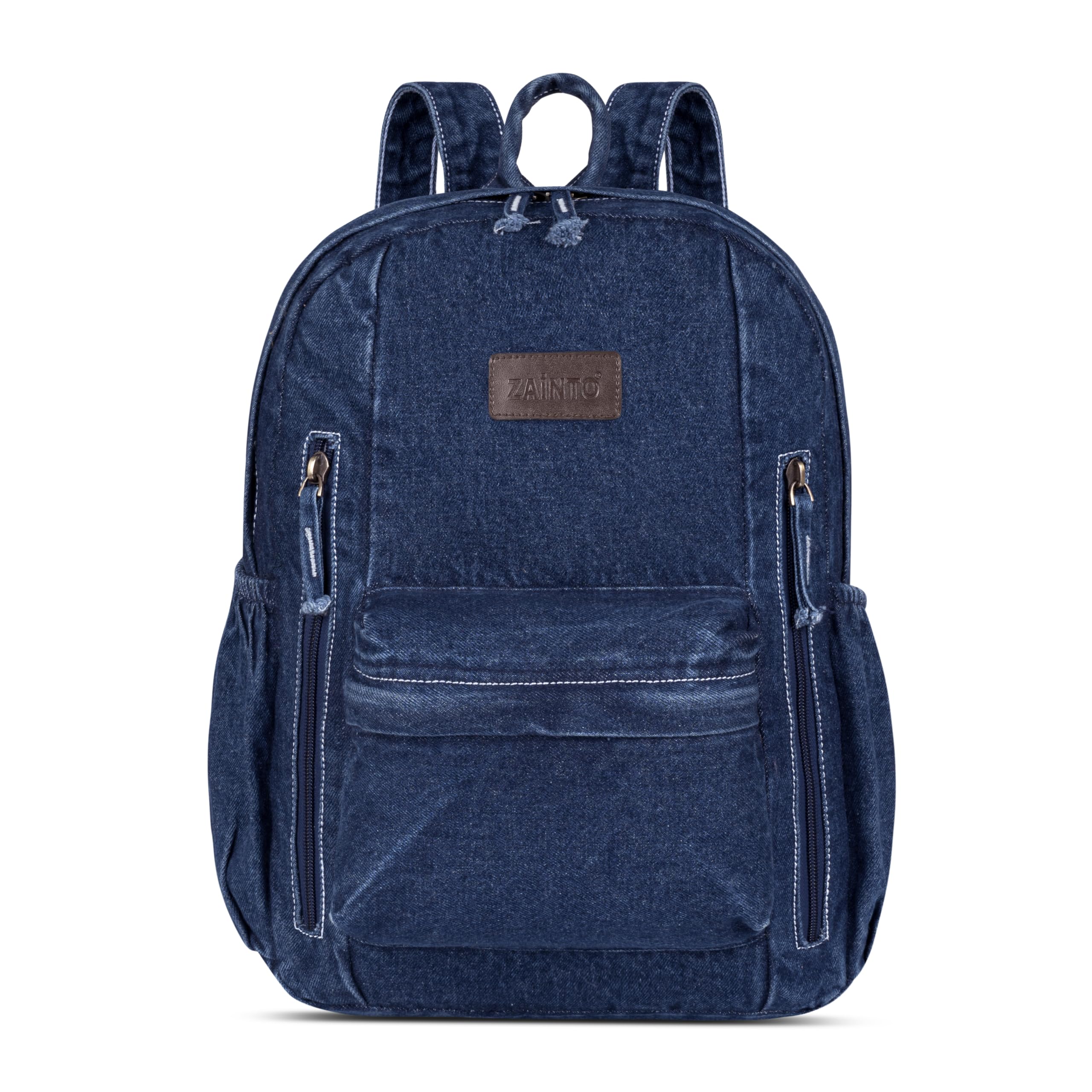 ZAINTO Denim Backpacks for men and women Stylish Outdoor Dark Blue - Image 1