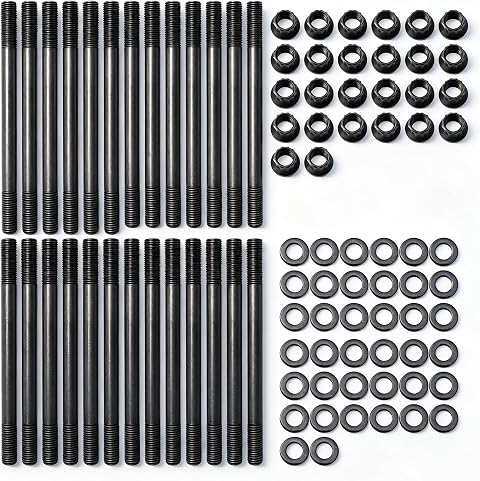HiSport Cylinder Gasket Head Stud Bolt Kit 247-4202 | Compatible with Ram 2500 3500 Dodge Ram 2500 Ram 2500 Ram 3500 Ram 3500 1998-2022 5.9L 6.7L 24V Diesel 12-Point