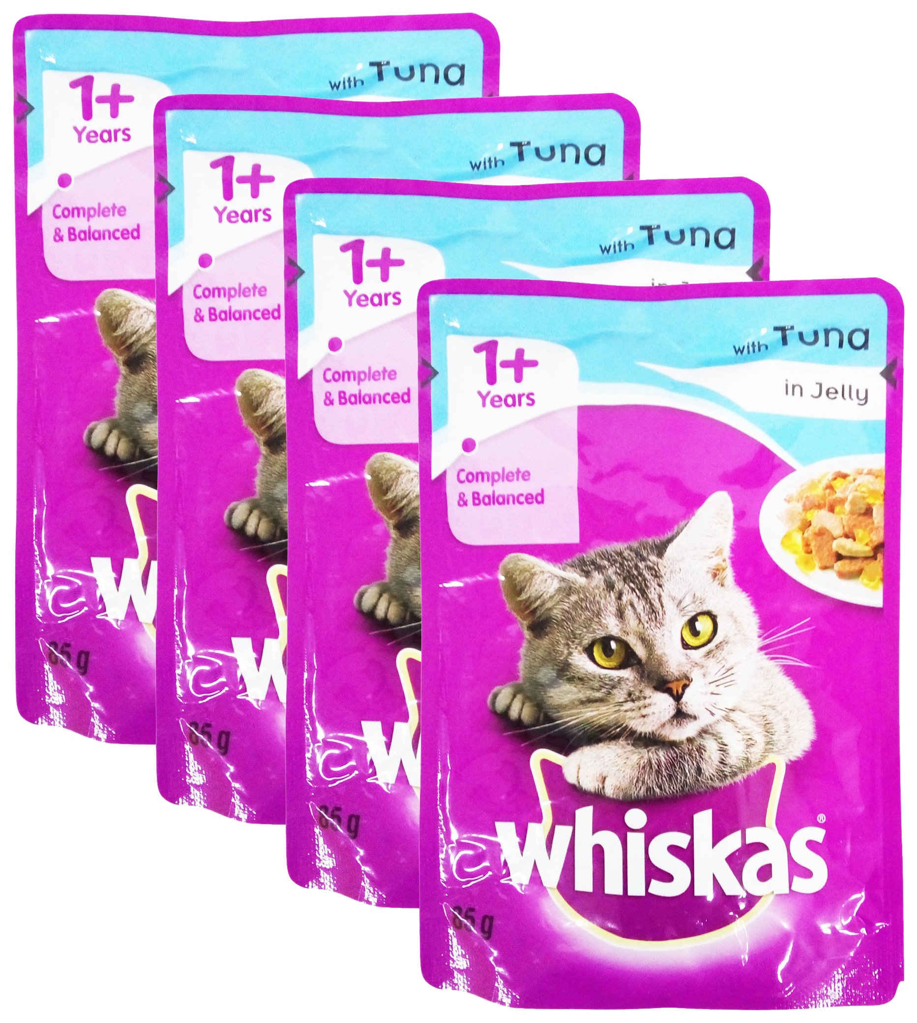 More Combo - Whiskas Wet Meal Adult Cat Food Tuna in Jelly, 85g (Pack of 4) Promo Pack (B07771MW19) Amazon Price History, Amazon Price Tracker
