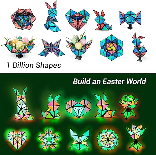 Miniatura 3 de TOSY Piedra Piramidal Magnética: 1 Cubo se Transforma en 1 Billón de Formas, 14 Piezas (12 Piezas de Rompecabezas y 2 Giradores), 243 Imanes, Regalo