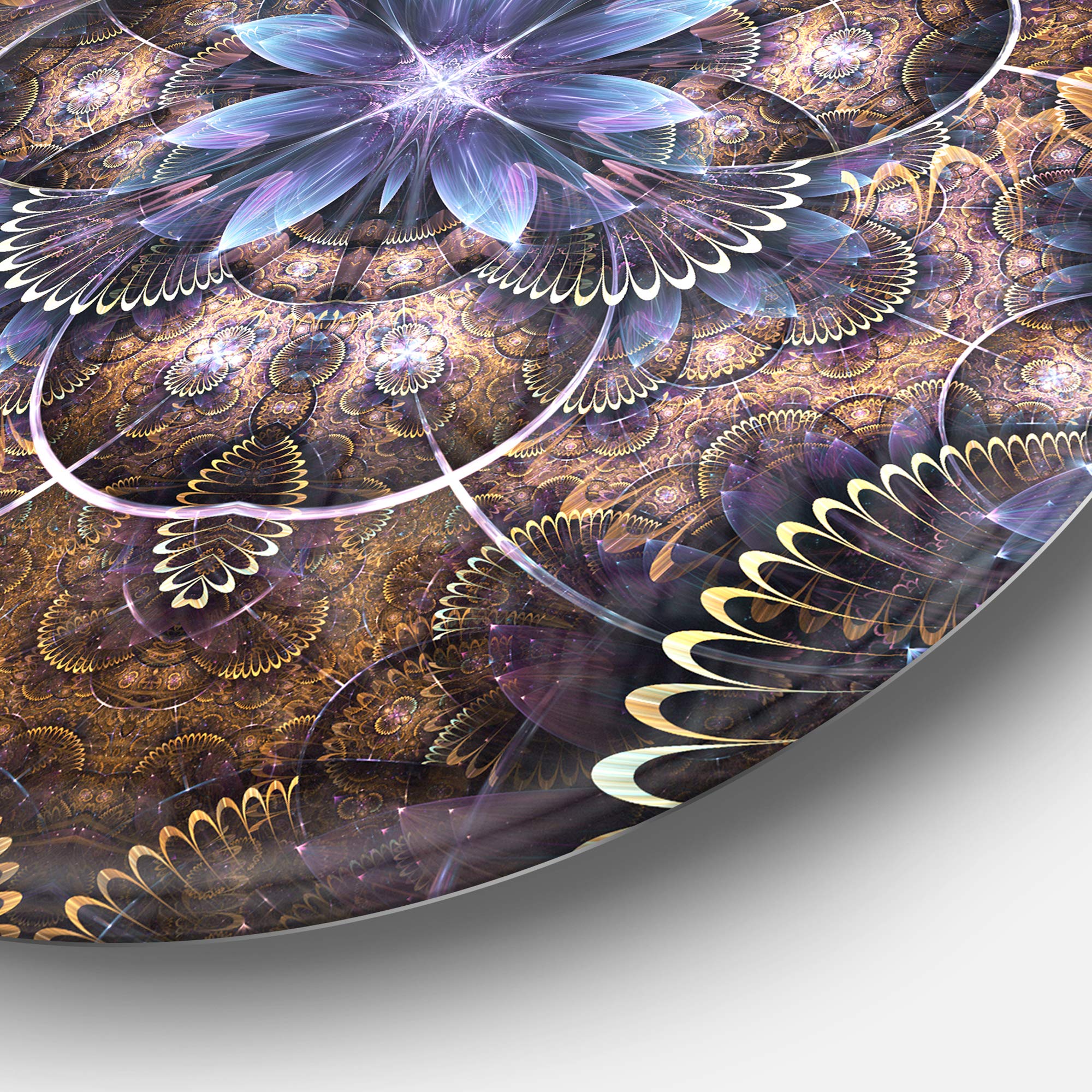 Amazon.com: Designart Fractal Glossy Blue Flower Digital Floral