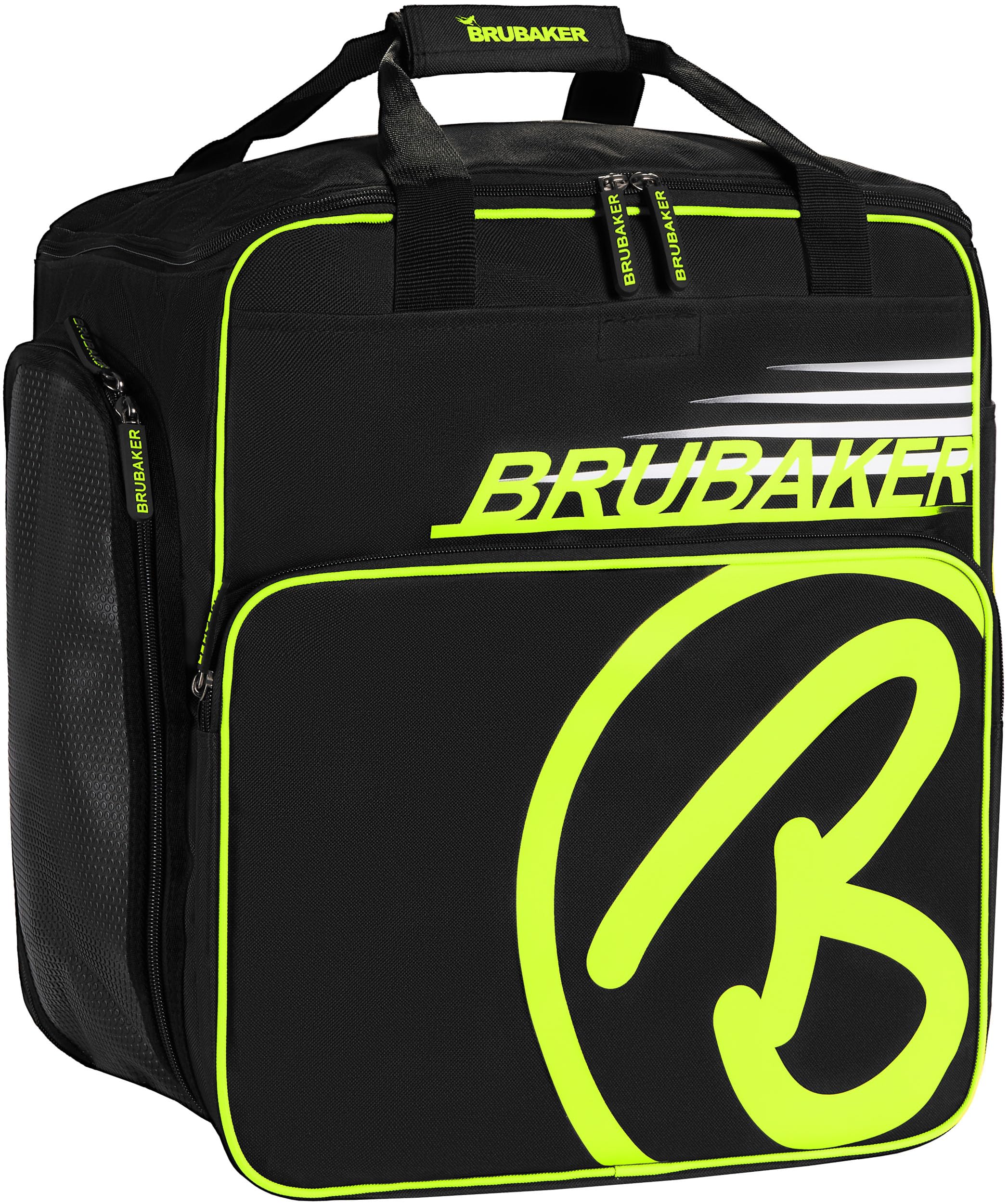 BRUBAKER Sac à Chaussures de Ski Sac Casque Sac à Dos Ski Noir Jaune Fluo