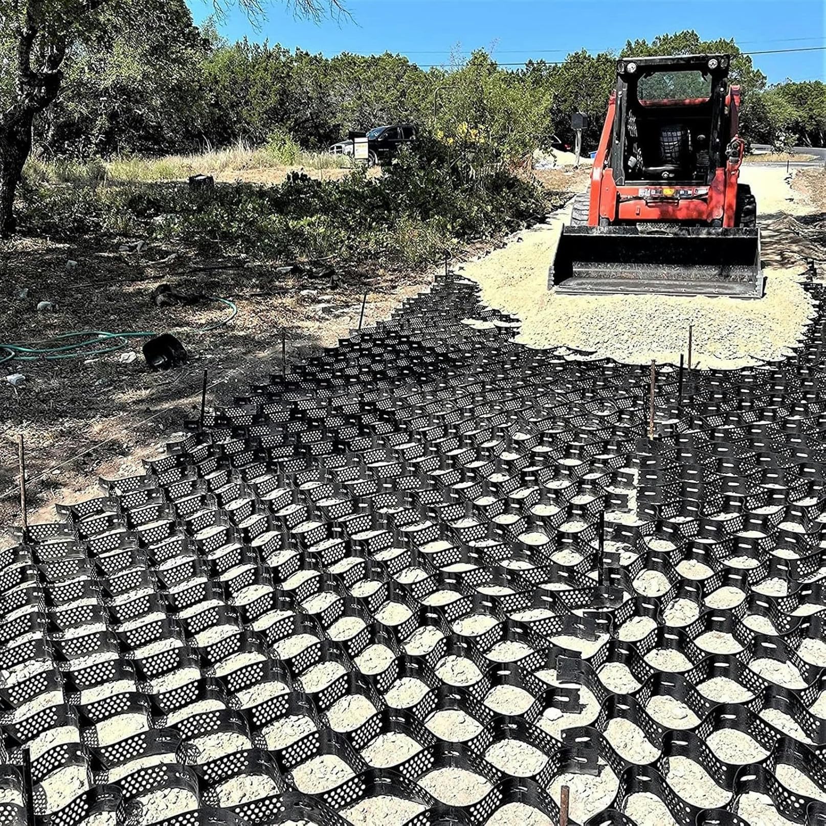 XDRGOOIUY Geo Grid Ground Grid, 2" Tall Slopes Driveway Landscaping Pea Gravel Stabilizer Grids Permeable Paver System for Embankment Creek Bank Parking, Stable