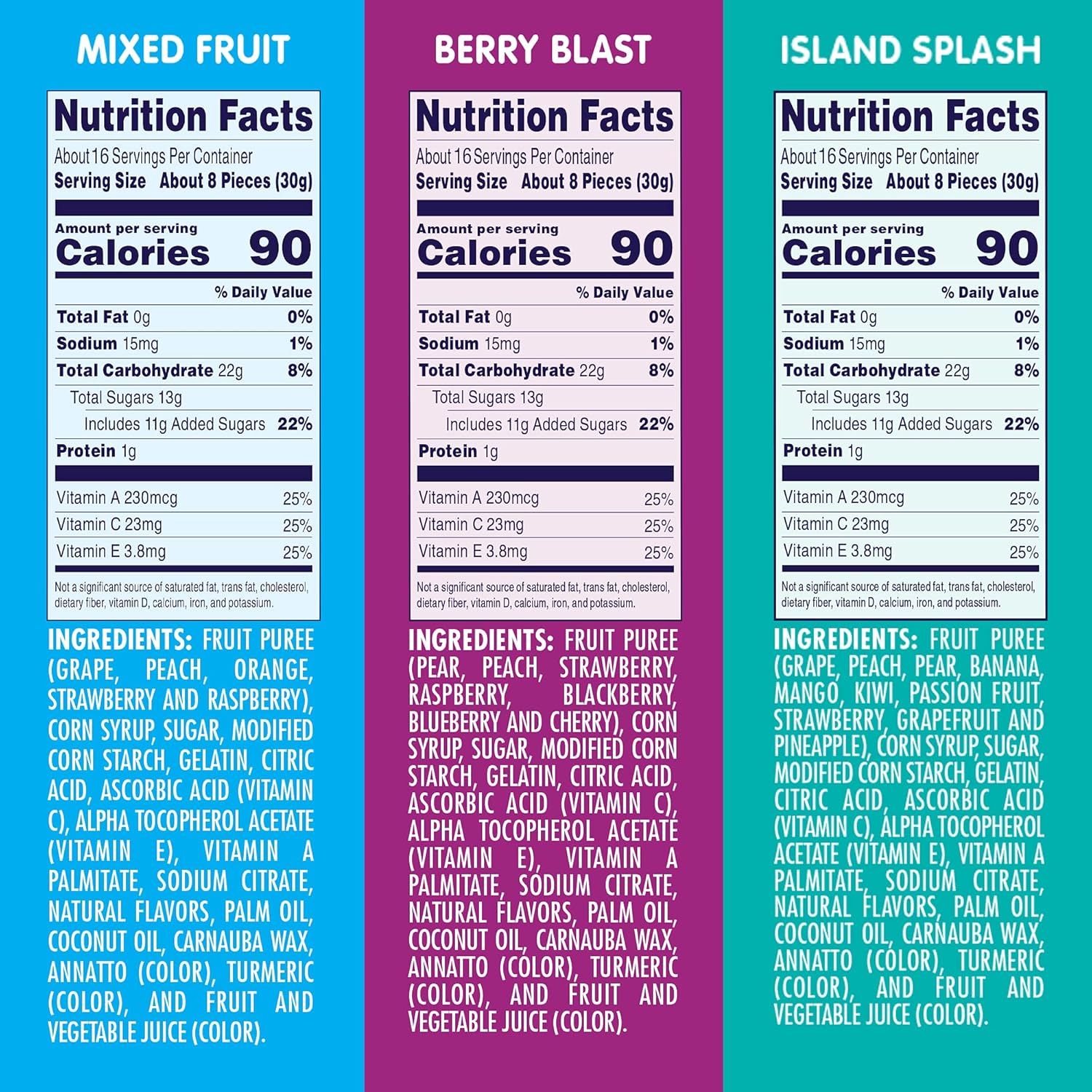 Welch's Juicefuls Juicy Fruit Snacks, Mixed Fruit, Berry Blast & Island Splash Fruit Gushers Variety Pack, Perfect Stocking Stuffer for Kids, Gluten Free, 4 oz Sharing Size Bags (Pack of 12)
