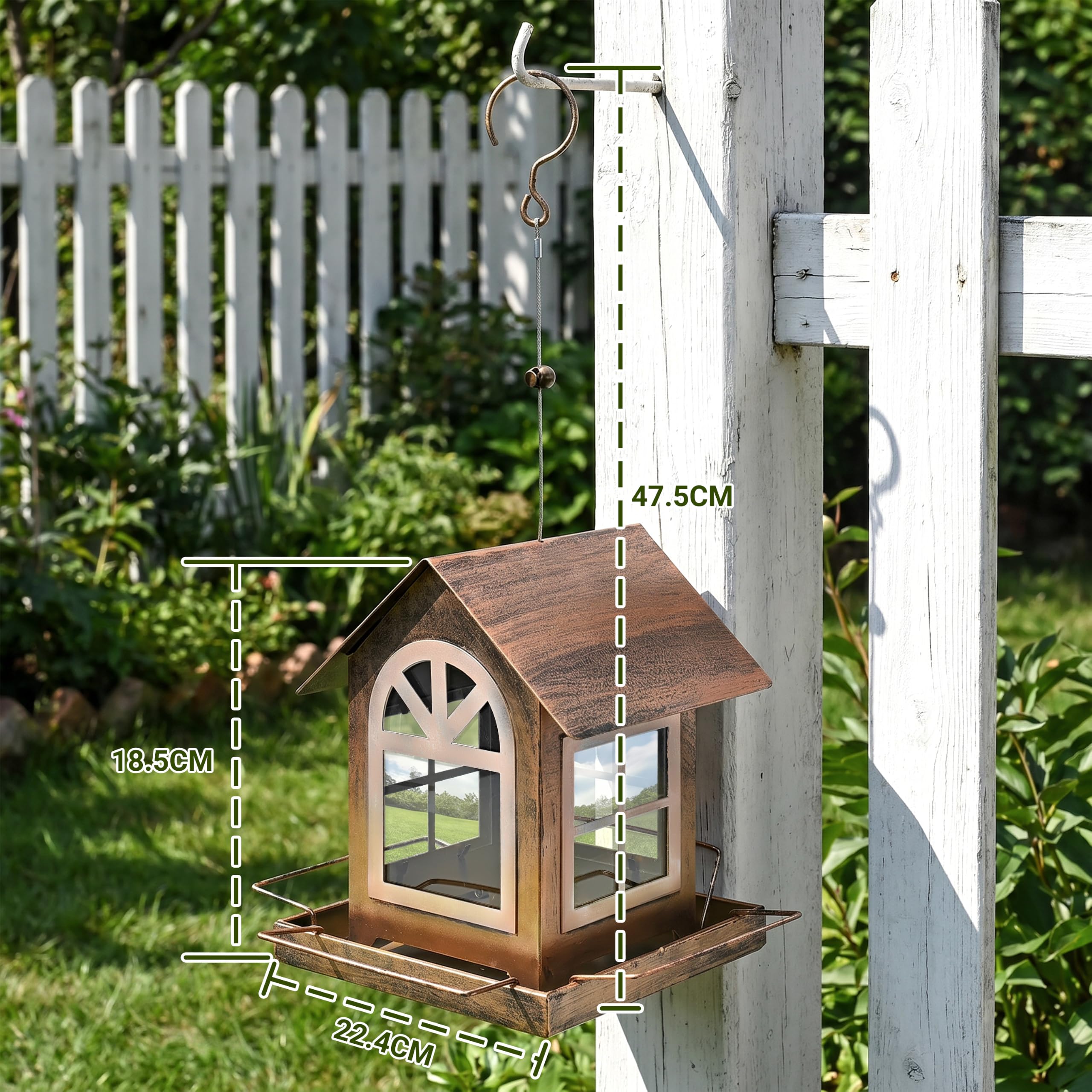 Mangiatoia per uccelli da appendere, abbeveratoio per uccelli per esterni, da appendere, resistente alle intemperie, per decorazione da giardino e patio all'aperto, mangime per uccelli resistente