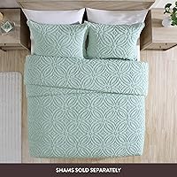 Vista 2 de Beatrice Home Fashions Colcha de Chenilla con Patrón Wedding Ring, Full, azul