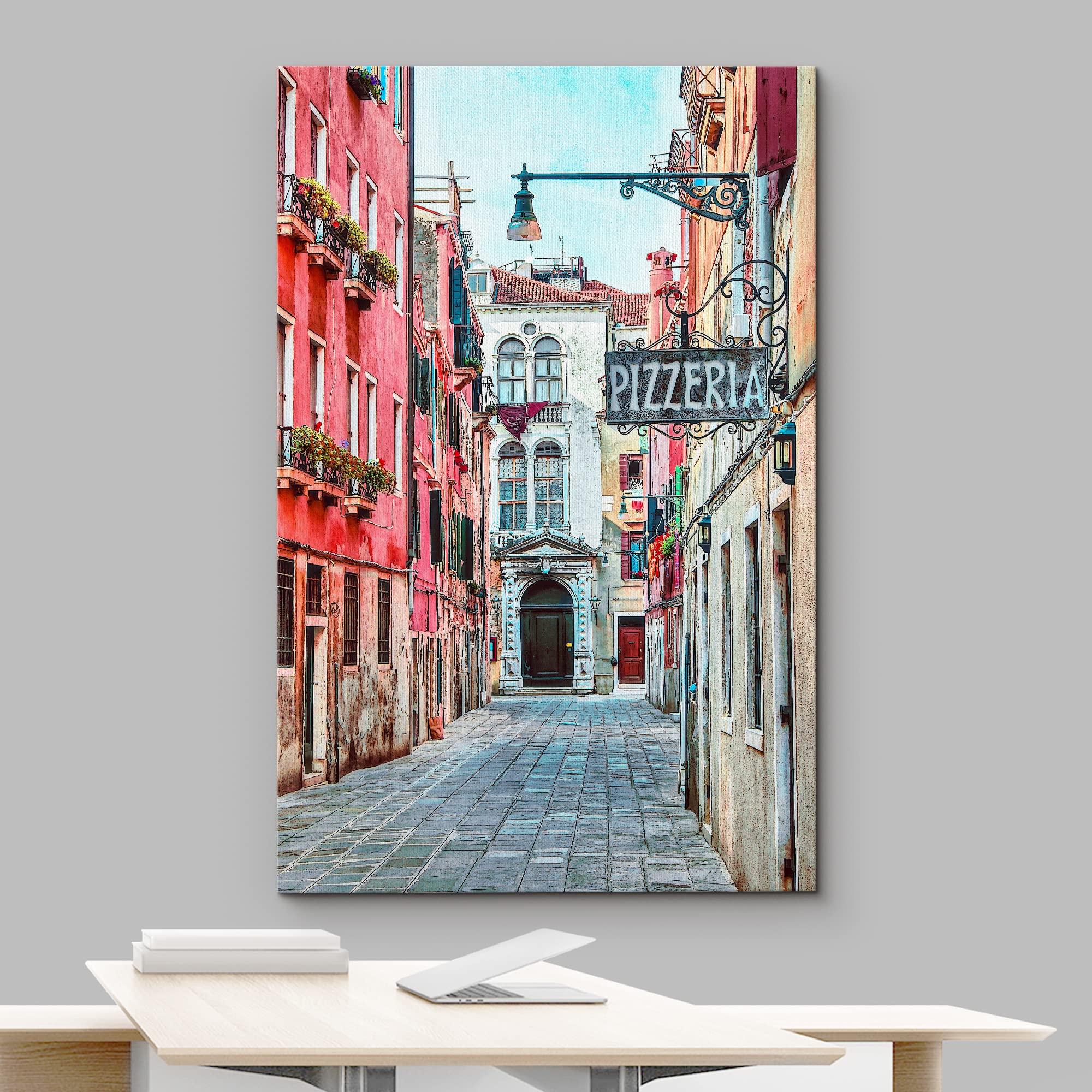 Amazon.com: wall26 - Canvas Wall Art - Quaint Street in Historic