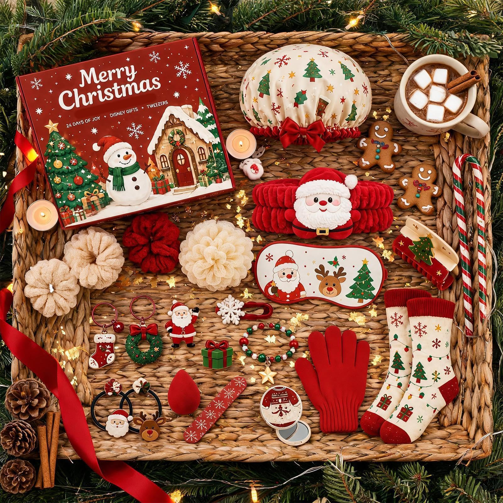 Countdown To Christmas Calendar Santa Bransoletki Akcesoria do włosów
