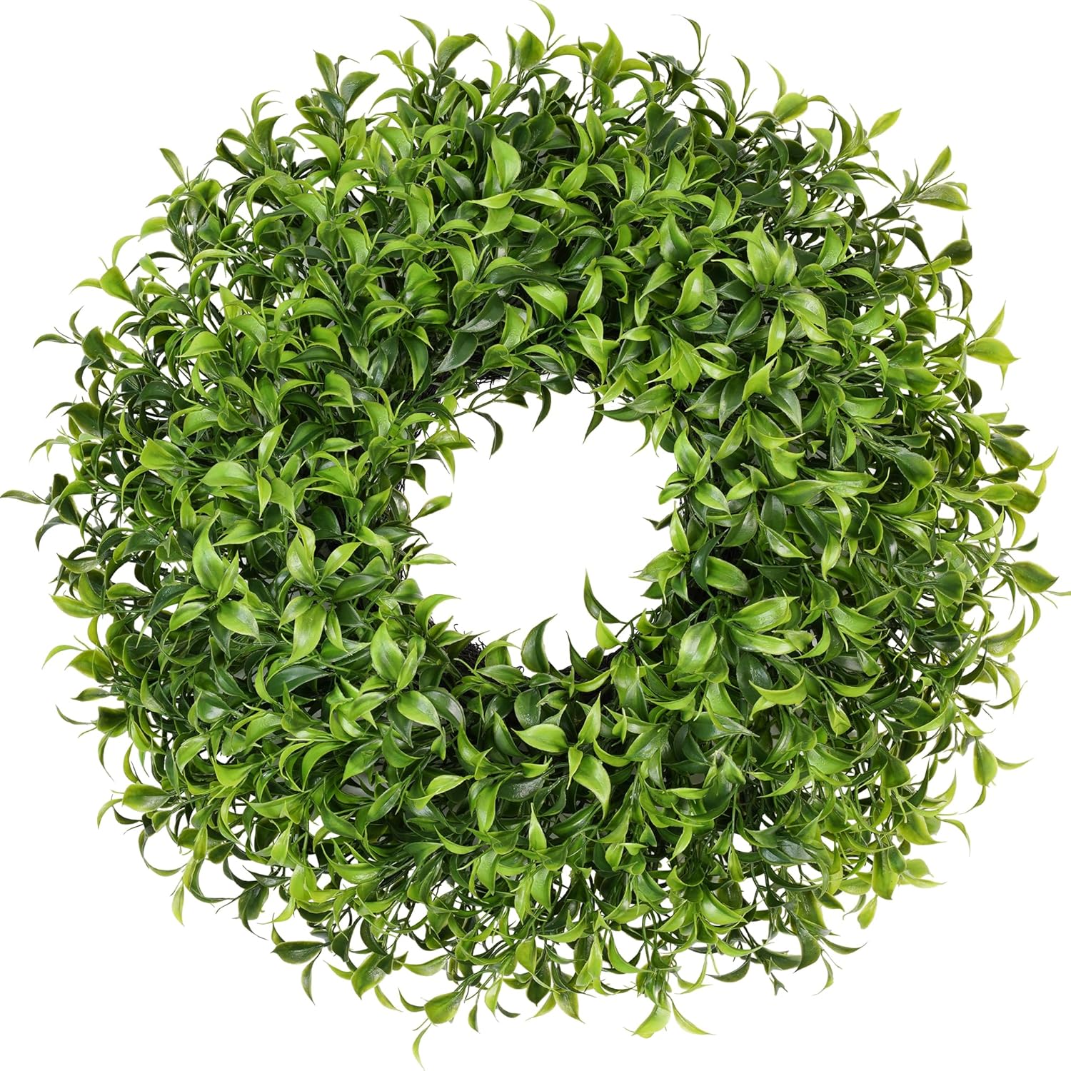 Vlorart 20 Inch Boxwood Wreath, Handmade Green Wreath for Front Door, Full & Lush Boxwood Wreaths for Front Door Year Round, Waterproof Spring Summer Greenery Wreaths for Outdoor Indoor Decor