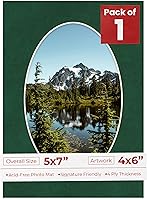 Vista 59 de Tapete de 5 x 7 para fotos de 4 x 6 pulgadas, con apertura de tablero ovalado verde Honeydew precortado, sin ácidos, mate para proteger tus