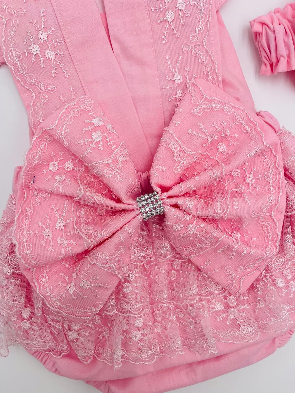 MELEK & MOON Personalized Luxury Infant Newborn Baby Girl Outfit – 2-Piece Cotton Set – Cute Little Pink Princess Set