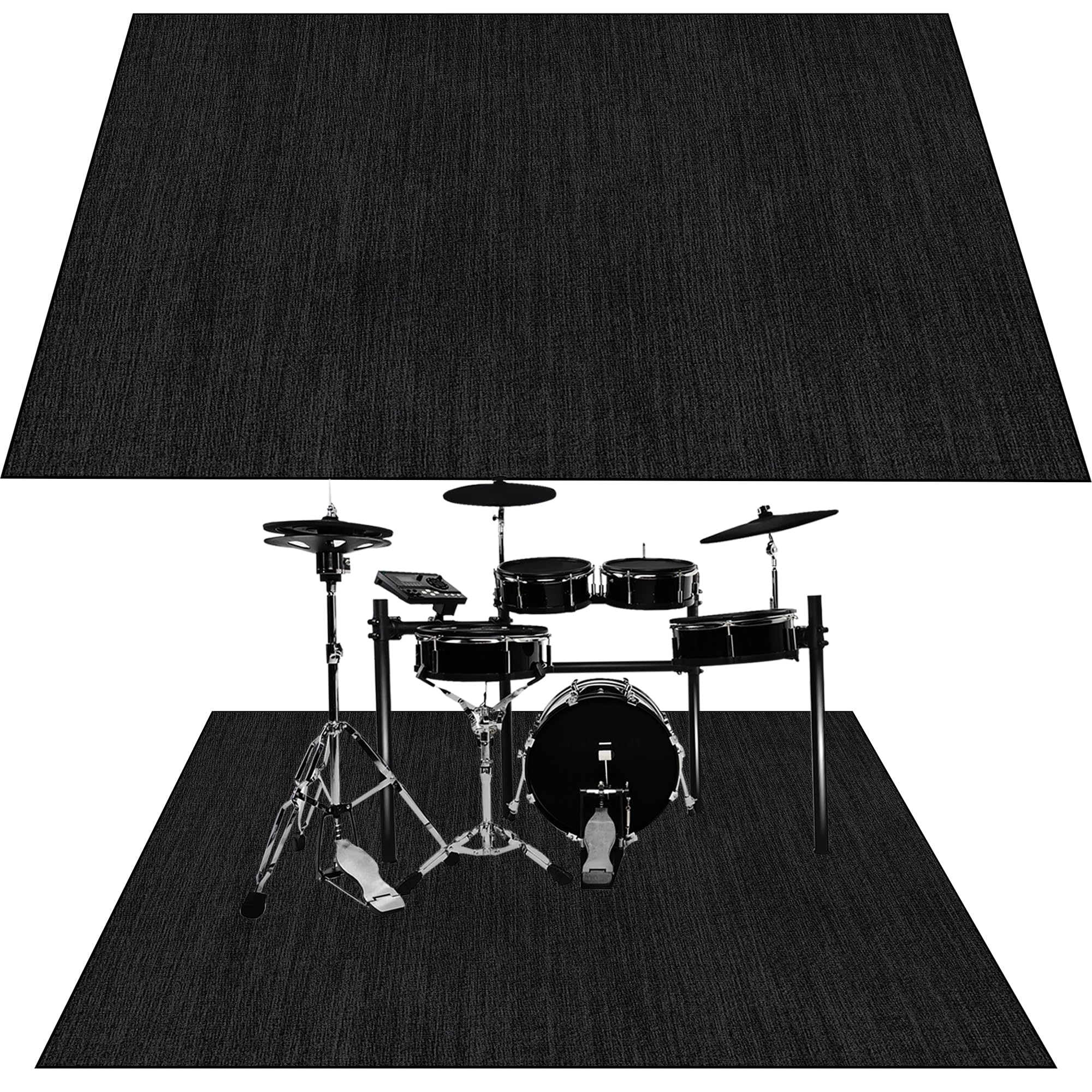 Tappeto Batteria Tappeto per Batteria Elettronica Tappetino Insonorizzato Drum Rugs Tappeti Rettangolari Antiscivolo per Batteria Elettroniche Rullante Acustica Grancassa Tappeto Tamburo 180 x 140 cm