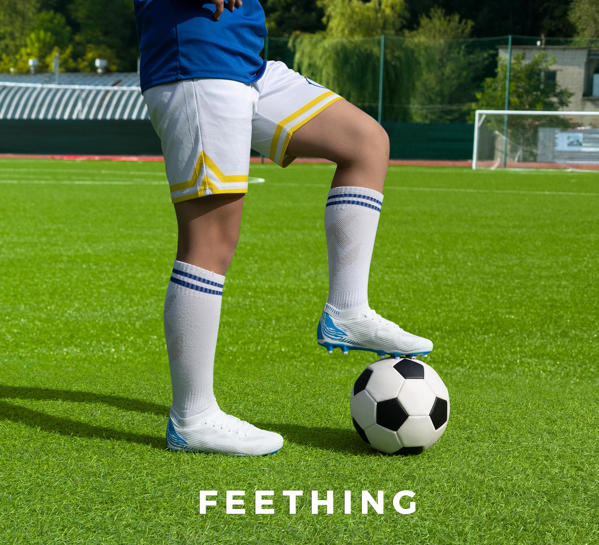 Womens Soccer Cleats Firm Ground Outdoor Athletic Football Boots Lightweight Soccer Shoes for Youth Girls — view 6