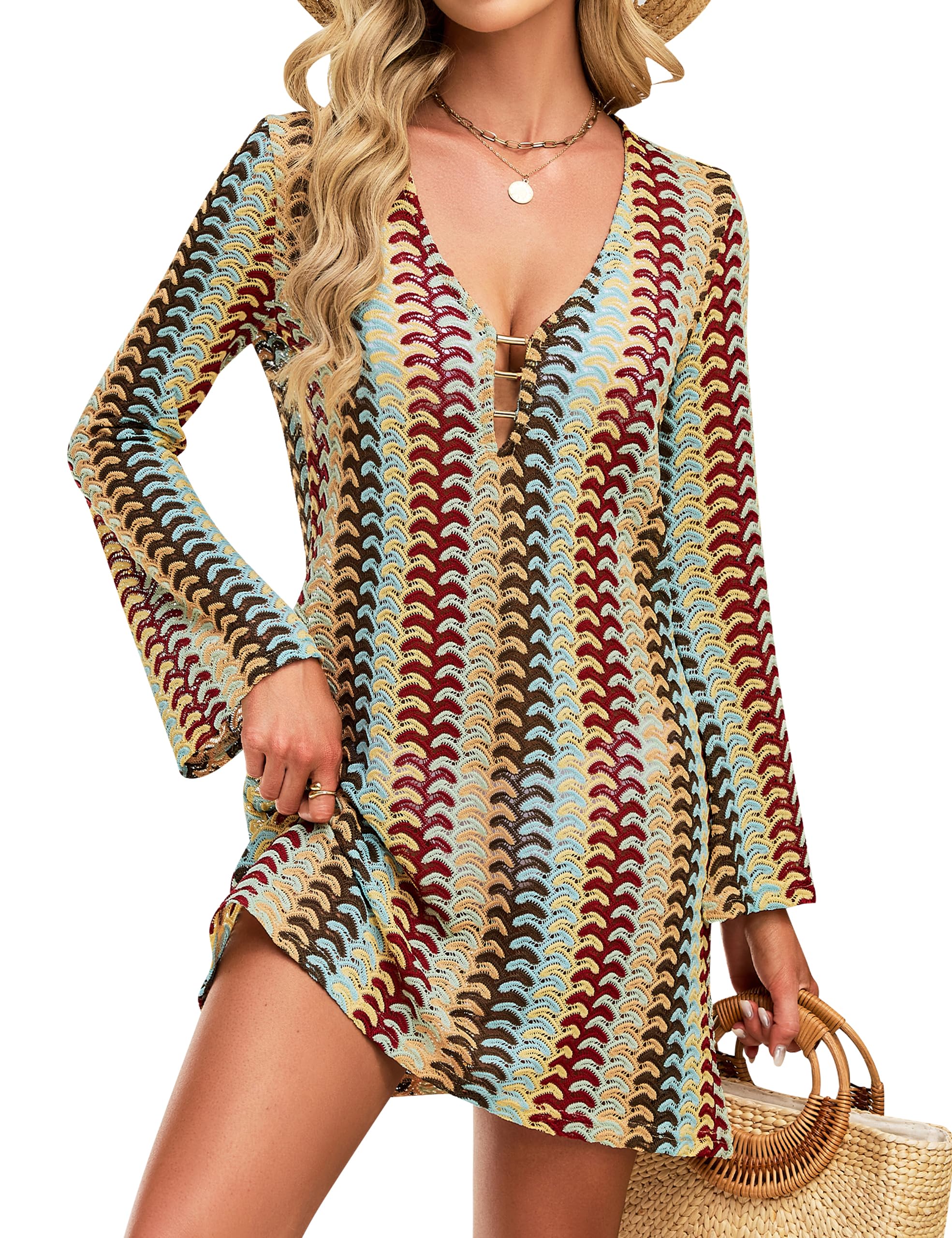 blooming jelly Women Beach Cover Ups Crochet Knit Swimsuit Coverup 2026 Summer Swimwear Bathing Suit Hollow Out Dress-picture-45