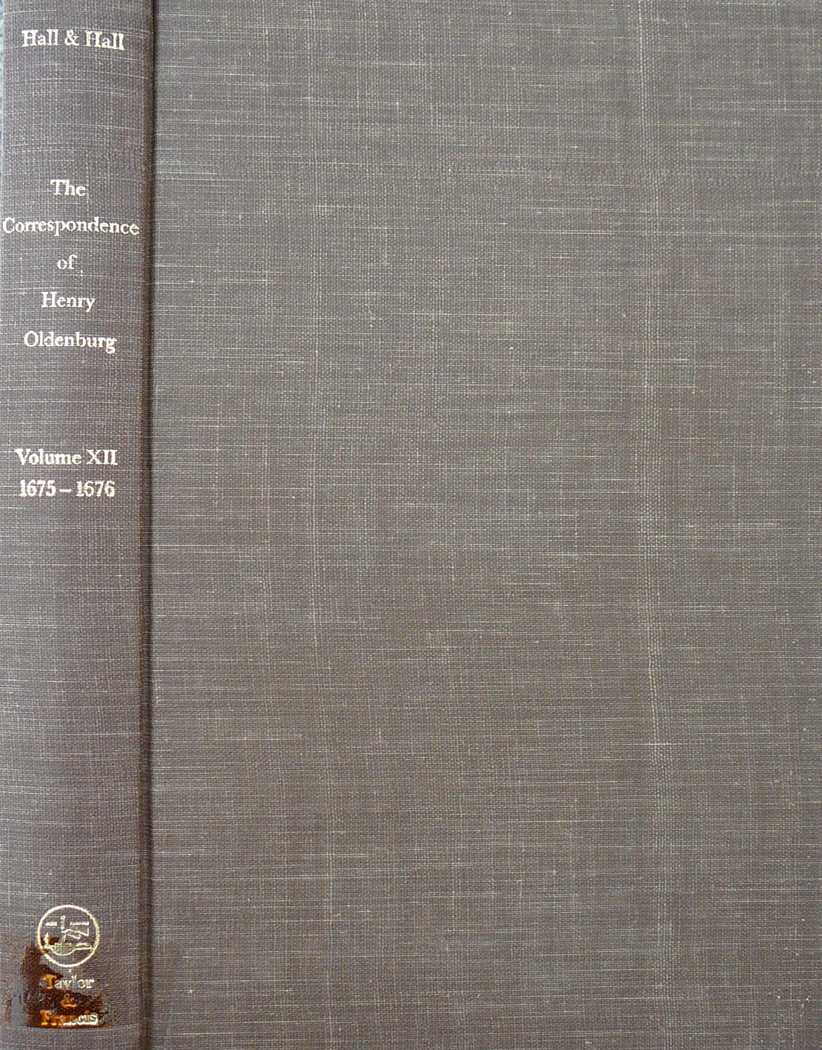 Buy The Correspondence of Henry Oldenburg: v. 12 — BookShops.in