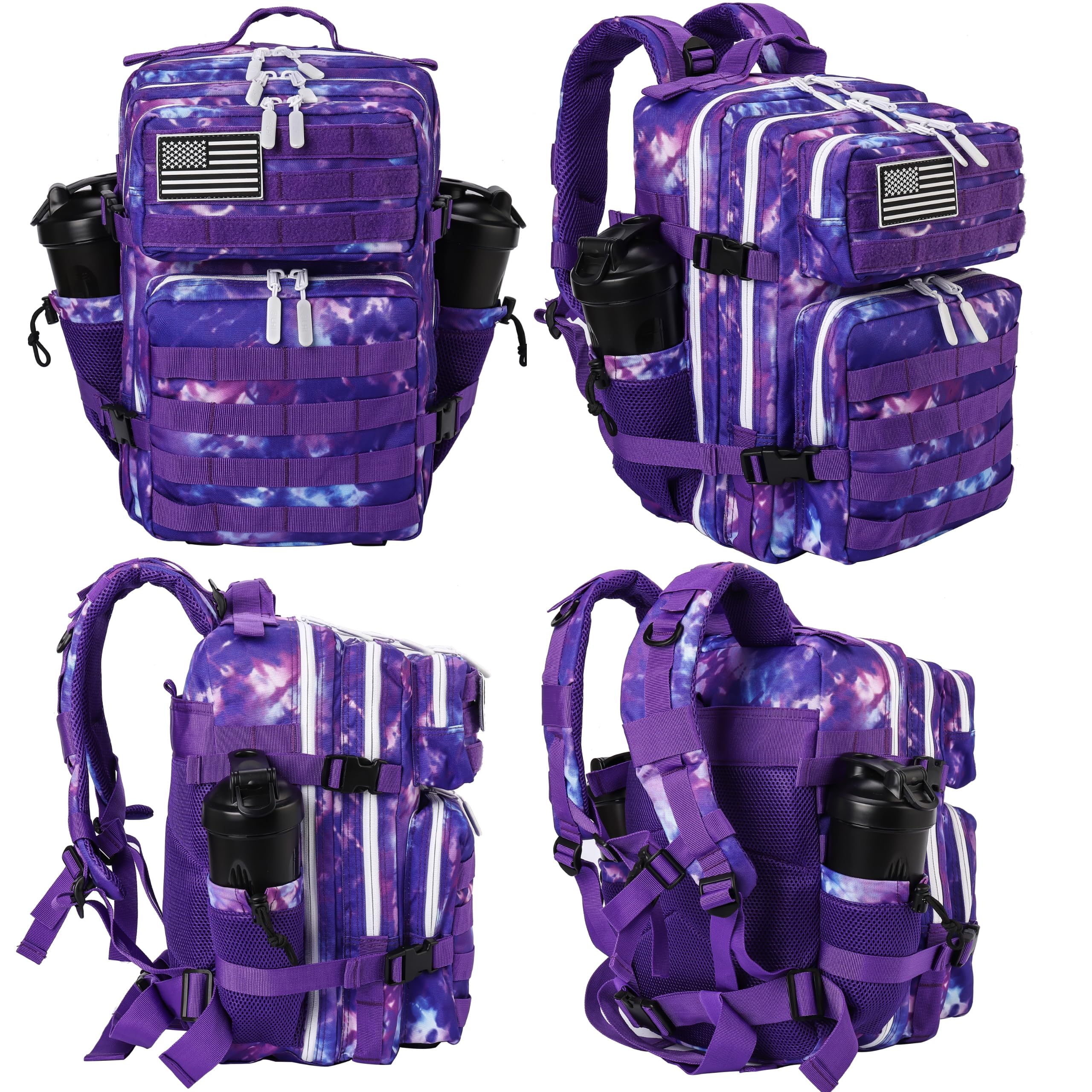 LHI Mochila táctica militar para hombres y mujeres, 25 L/35 L, mochila pequeña con soporte para botellas