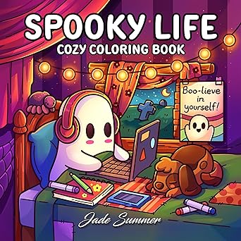 Spooky Life coloring book cover by Jade Summer – cute spooky characters