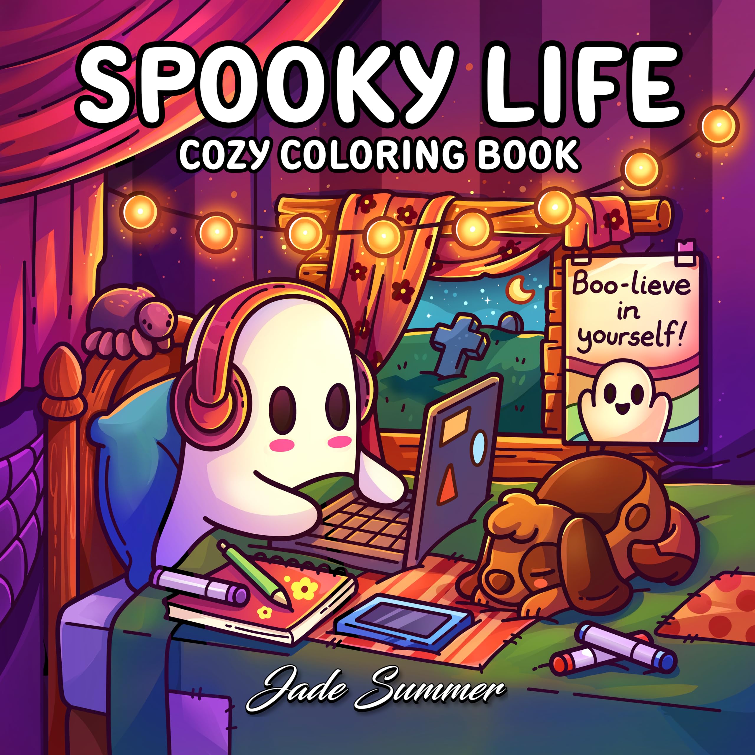 Spooky Life: Cozy Coloring Book for Adults and Teens with Cute and Creepy Everyday Scenes for Relaxation