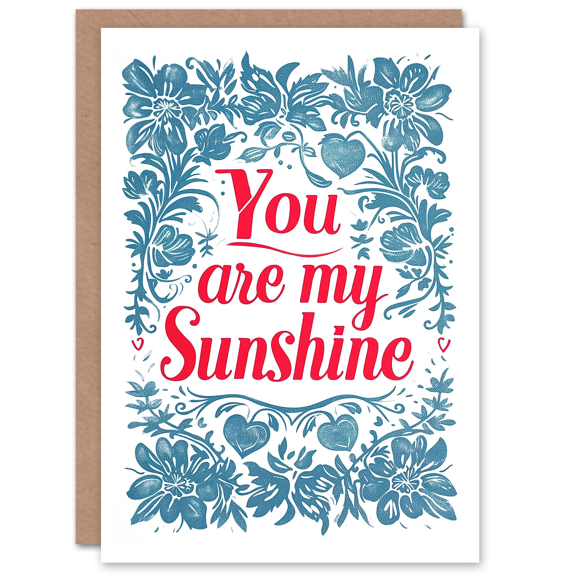 Artery8 Anniversary Card You Are My Sunshine Floral Love For Her Wife Partner - Blue