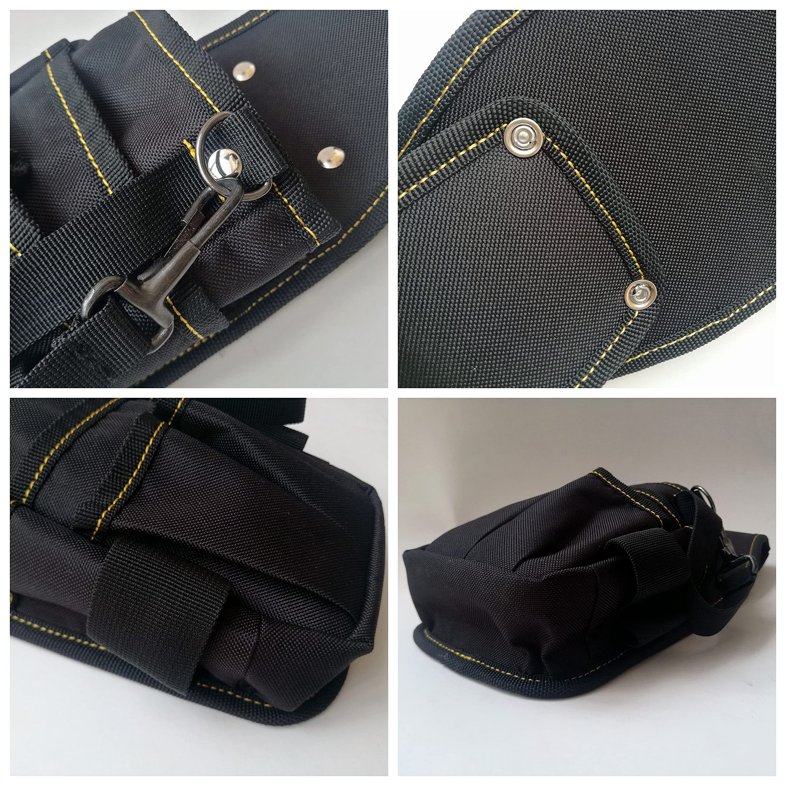 bolsa herramientas negro profesional con cinturón cómodo ensanchamiento ajustable,Refuerzo remaches,Fuerte y resistente al desgaste,Material nailon grueso doble capa,hogar o profesional