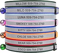 Vista 1 de Collares reflectantes personalizados para gatos, Negro