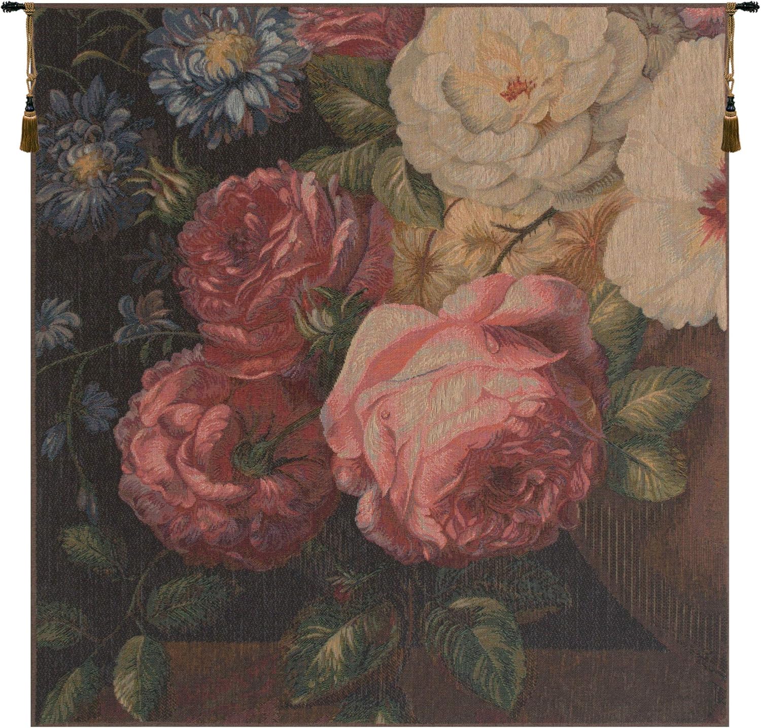 Charlotte Home Furnishings Inc. Lily Flower French Tapestry Wall Hanging, 34 X 18 Inch, Viscose Cotton And Polyester Blend Wall Art, Woven In France, Perfect For Home Decor And Wall Decor