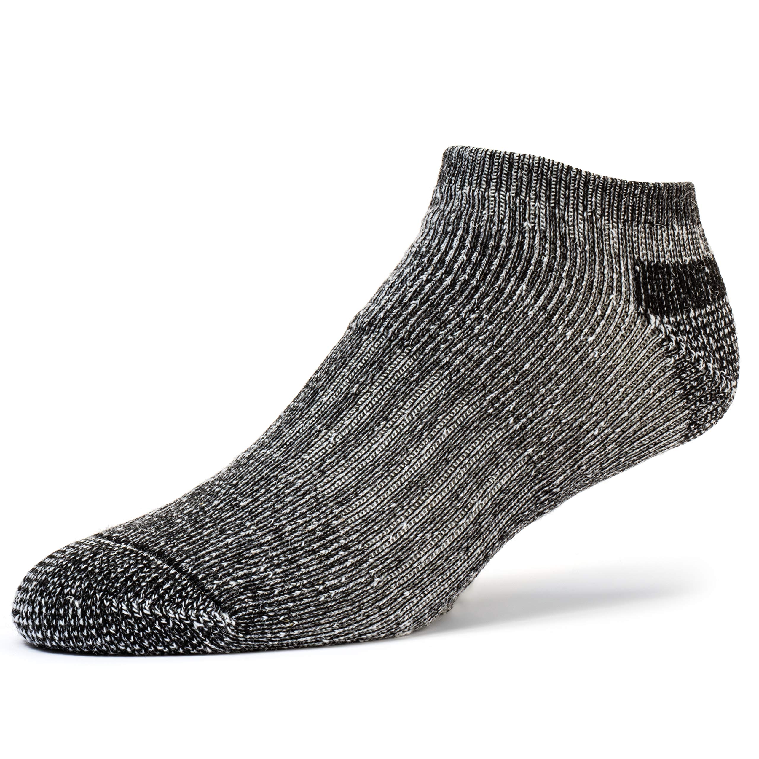 FUN TOES Calcetines de compresión de lana merino para hombre, de corte bajo, para senderismo, correr, soporte de arco acolchado, 6 pares
