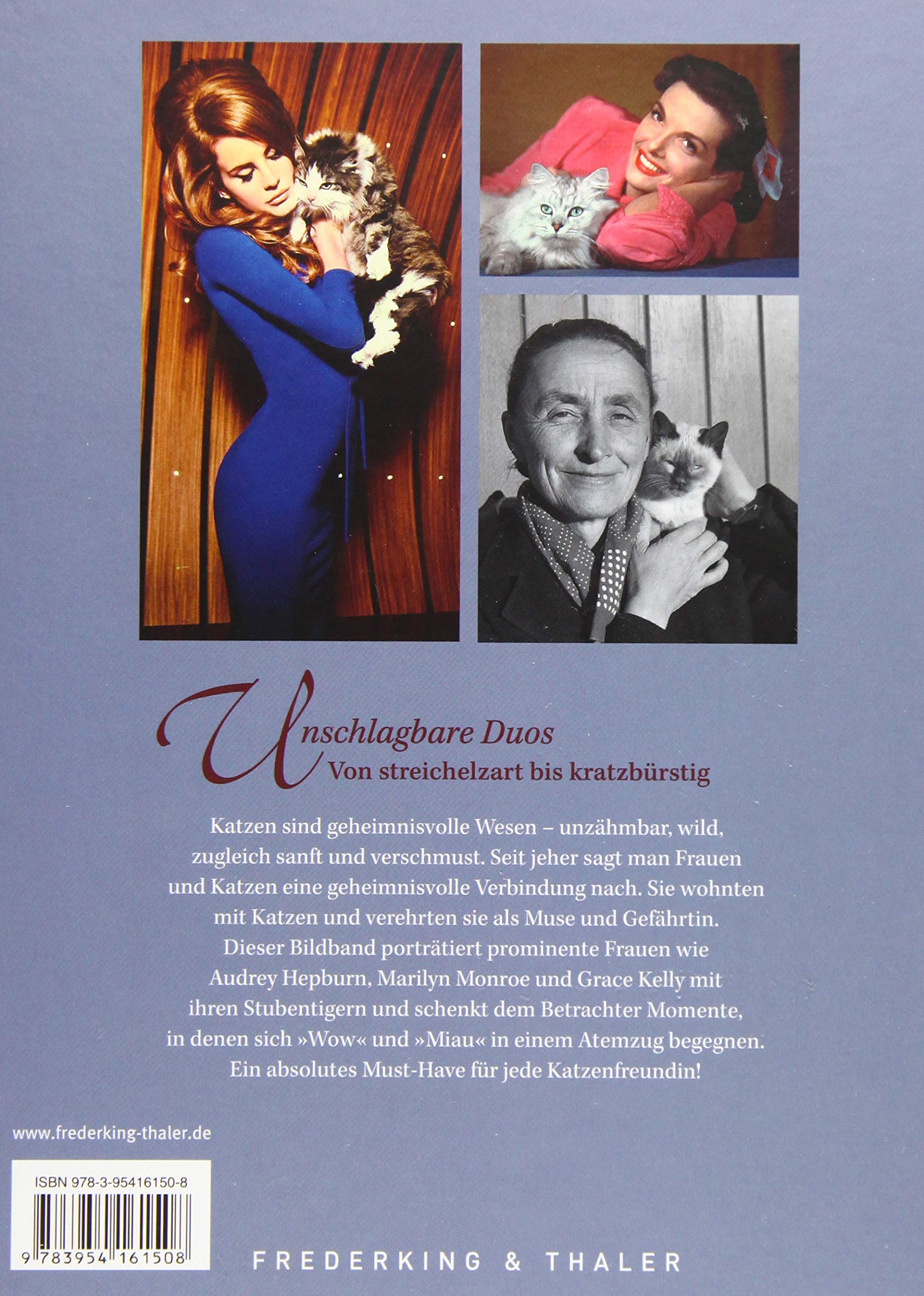 Wohnen mit Katzen. Starke Frauen und ihre Katzen. Porträts außergewöhnlicher Beziehungen: Persönlichkeiten wie Audrey Hepburn, Marilyn Monroe und Grace Kelly stellen ihr Leben mit Wohnungskatzen vor.