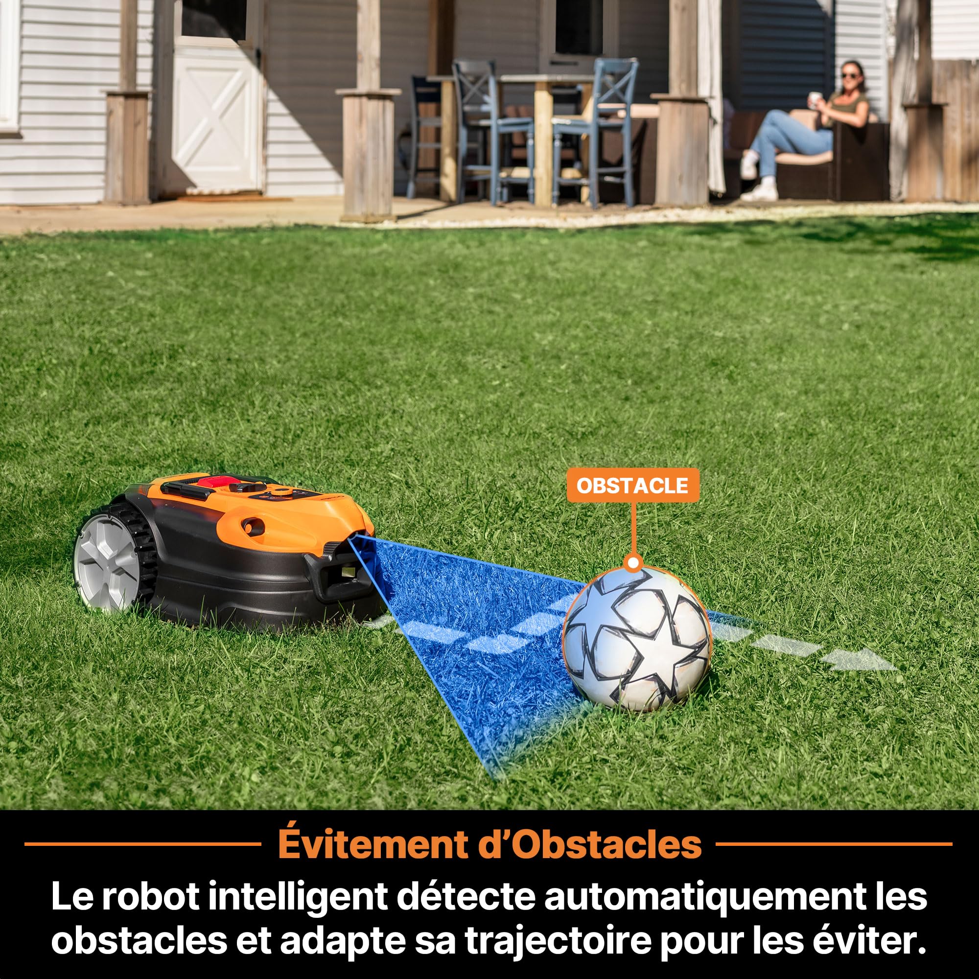 LawnMaster OcuMow®18 Tondeuse Robotique sans Fil de Limite 800㎡ - vue 3