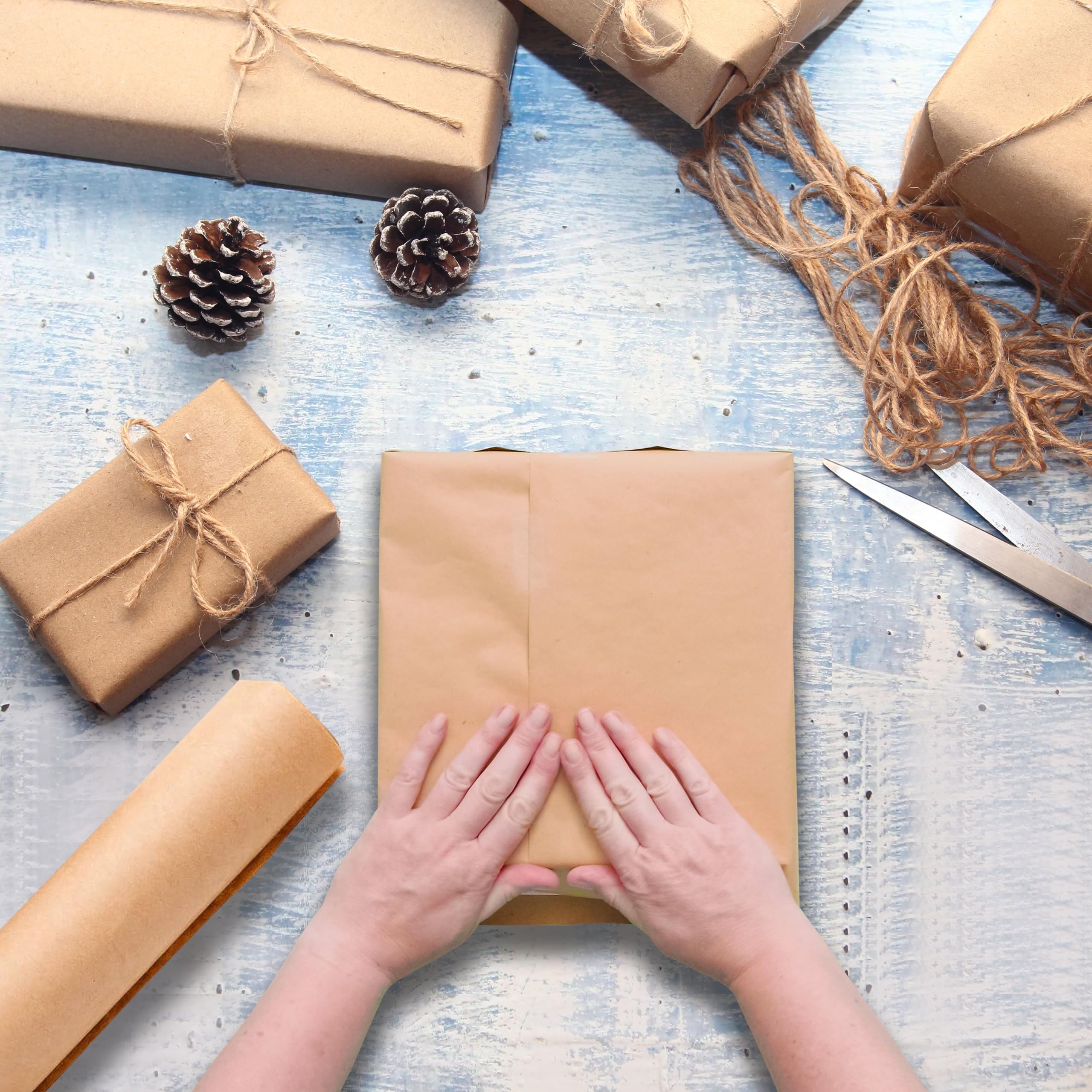 Morbido Naturale Marrone Stracciato Carta Per Regalo - Foto 10