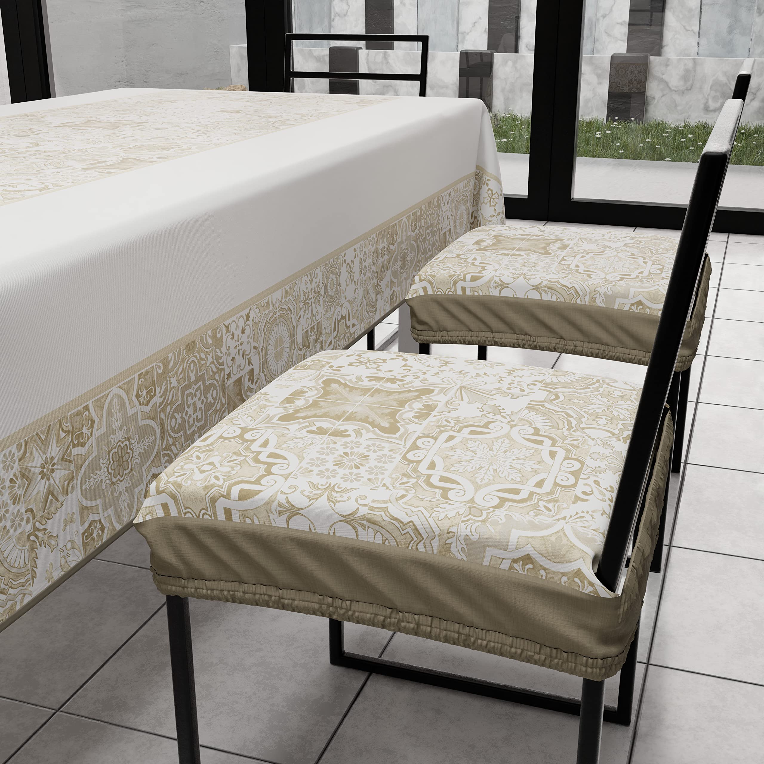 PETTI Artigiani Italiani - Zitkussen voor keukenstoel met elastiek, 6 stuks, stoelhoezen van microvezel met elastiek, stoelkussen met veer, roze strik, 100% Made in Italy