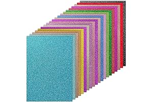 YINUOYOUJIA Glitter Construction Paper, 20 Sheets 20 Colors