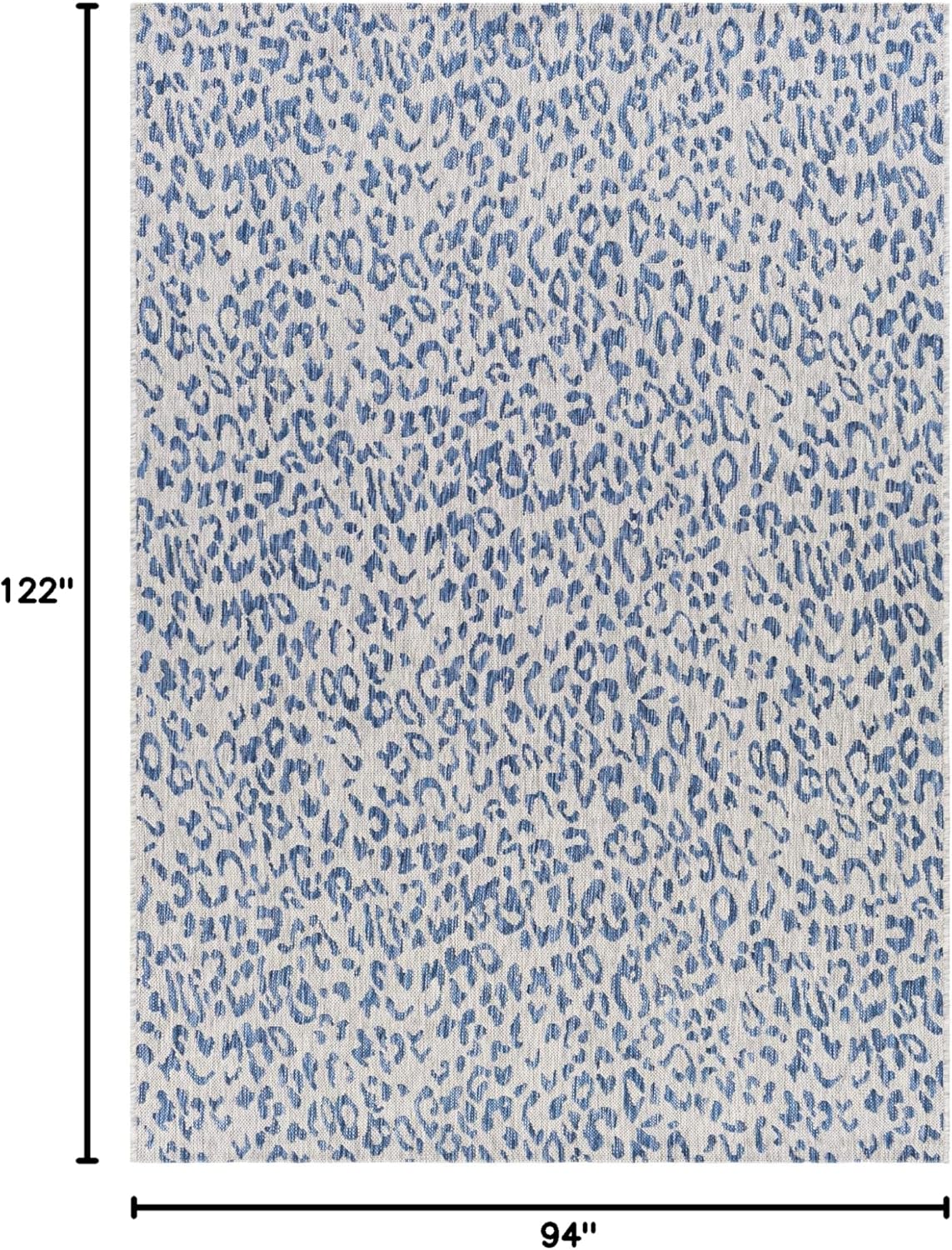 Livabliss Esperanza Leopard Outdoor Area Rug,7'10" x 10'2",Bright Blue/Ivory