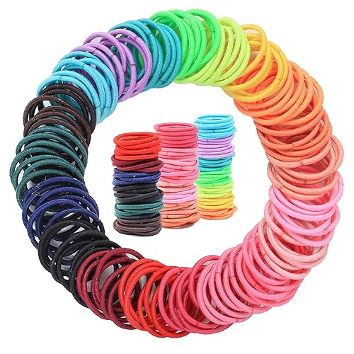 200 lazos para el cabello de bebé pequeño lazos elásticos multicolor sin arrugas elásticos para el cabello pequeños soportes para cola de caballo