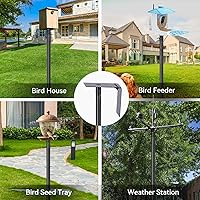 Vista 3 de Poste alimentador de pájaros para exteriores, 1 paquete de 109 pulgadas para pájaros resistente exterior, soporte de alimentador ajustable