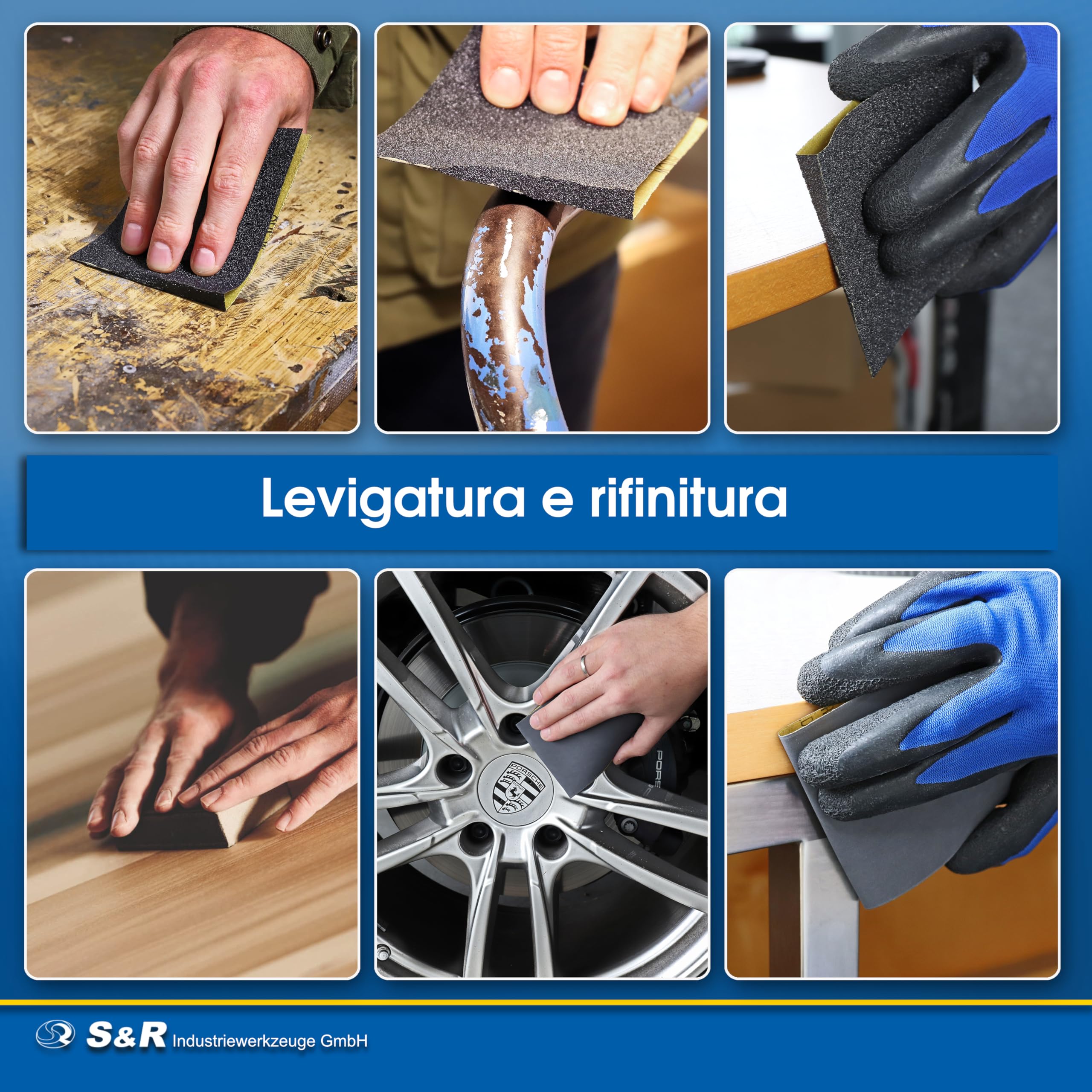 S&R 60 FOGLI Carta Vetrata Abrasiva Impermeabile x Carrozzeria Legno e Metalli 60pz. Grana: 80/120/ 150/180/ 240/320/ 400/600/ 800/1000/ 1200/1500/ 2000/2500/ 3000