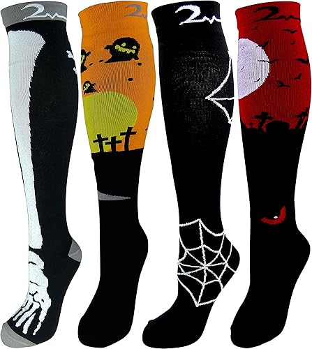 4 pares de calcetines de compresión graduados graduados moderados coloridos, extra suaves, extra suaves, de alta calidad, 15-20 mmHg, enfermeras,