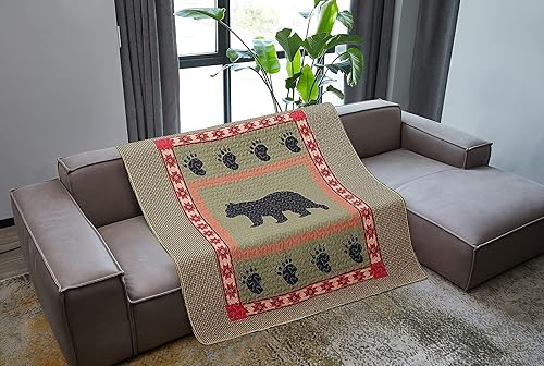 Miniatura 5 de Virah Bella - Manta Acolchada de Tiro 50"x60" - Edredón de Tiro Ligero para Acento, Decoración o Ropa de Cama - Manta Temática de Lodge