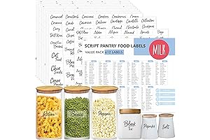 Hebayy 612 Script Pantry Food Labels: The Epitome of Pantry Organization