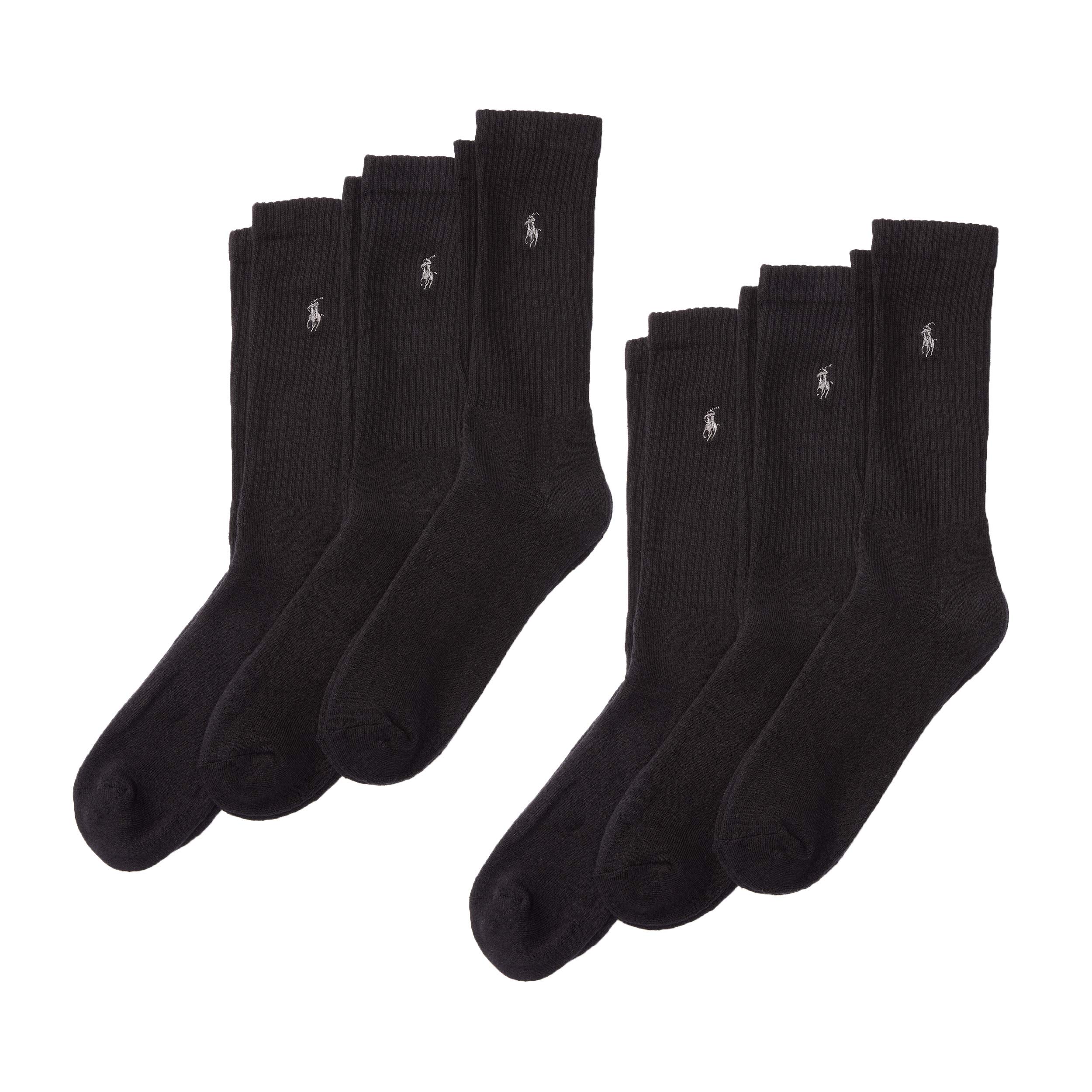 Polo Ralph Lauren - 6er-Pack Crew Socken - Einheitsgröße (EU 39 - EU 45) - Schwarz
