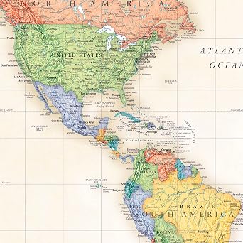 Rand McNally Classic Edition World Wall Map 50 x 32 Laminated, Rolled World Map with Antique-Style Accents, Color-Matched Topographical Relief and an Africa-Centered Projection: 50 x 32 Laminated Rolled World Wall Map with Antique-Style Accents and Color-Matched Topographical Relief Africa-Centered Projection Showing Every Country Intact, Home / Office / Classroom