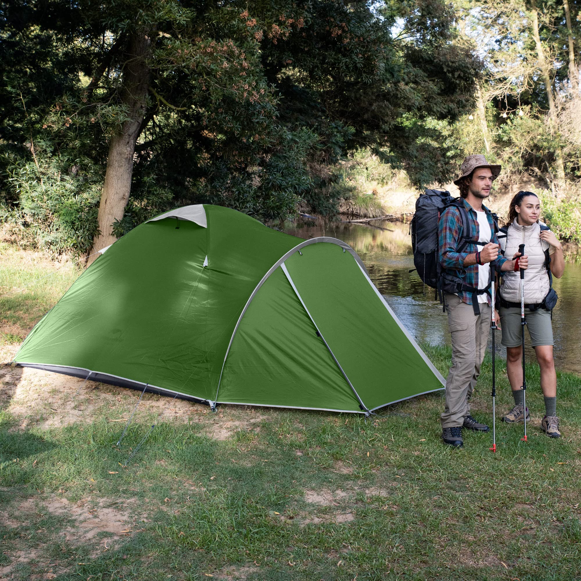 Naturehike P-PLUS Ultralekki Rodzinny Namiot Kopułowy Namiot 3-4 Osobowy Namiot Aluminiowy 3-4 Sezony Wodoodporny Samowentylowany Na Zewnątrz Kemping Piesze Wycieczki
