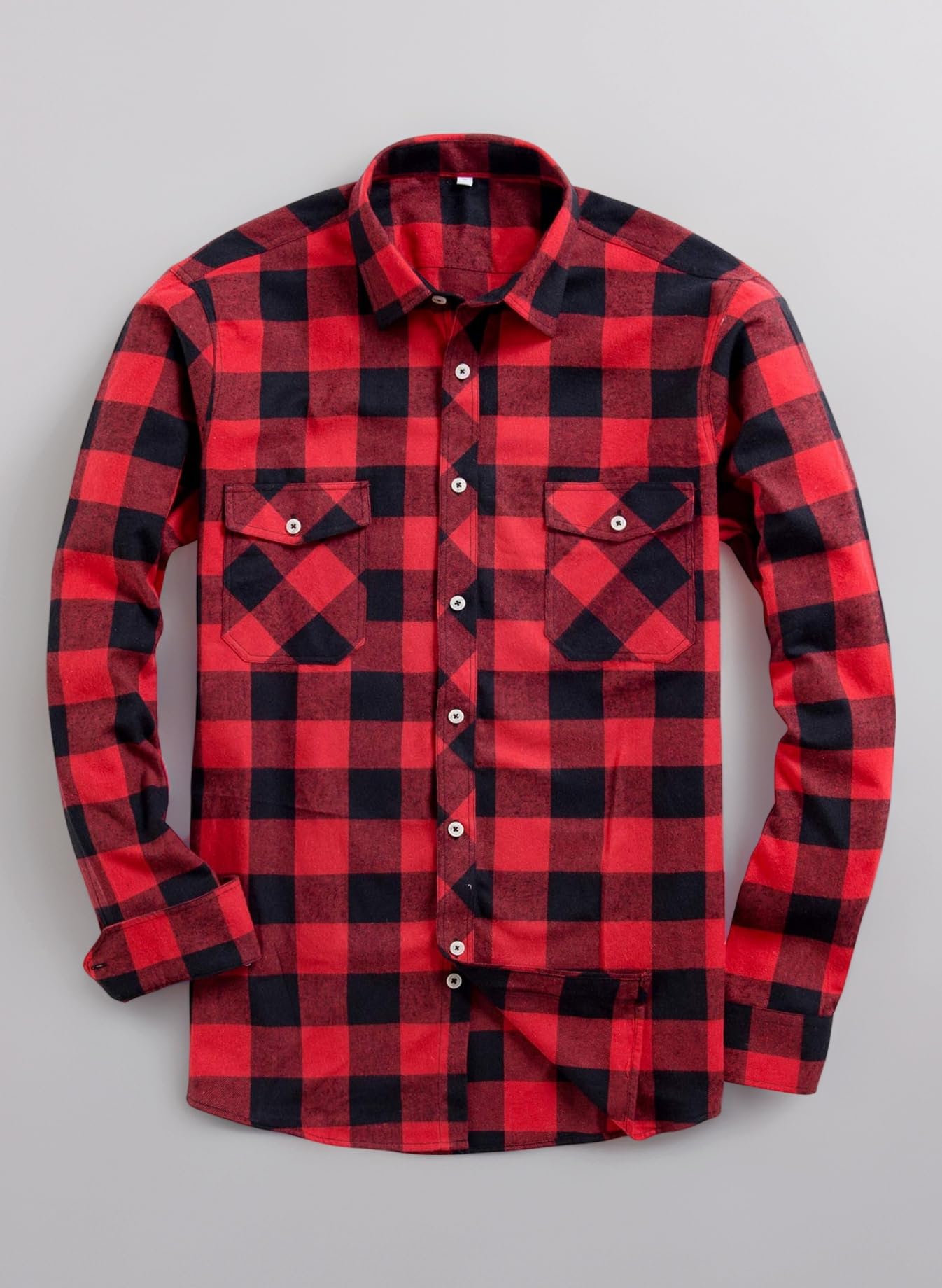 Flannel Shirt Checked Shirt for Men Plaid Shirt Cotton Lumberjack Regular Fit Men's Long Sleeve