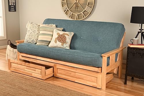 Vista 144 de MFD Futón Montana, Verde, Tela Madera, Colchón de ante de turba