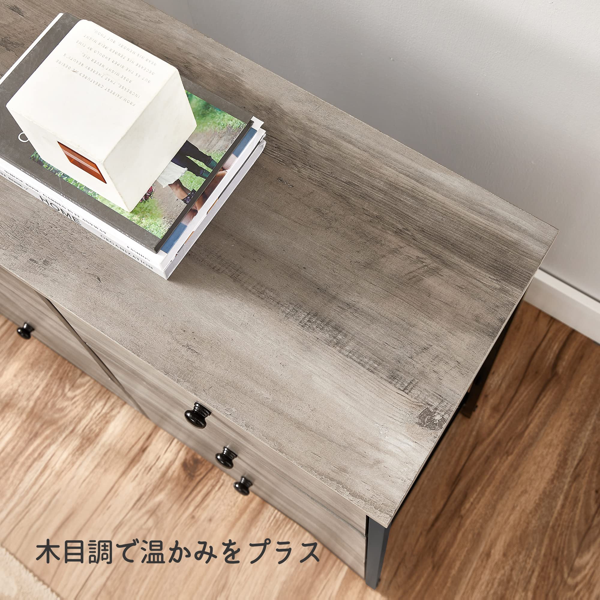 収納家具 衣類収納チェスト 3段6杯 木製ヴィンテージ風 タンス
